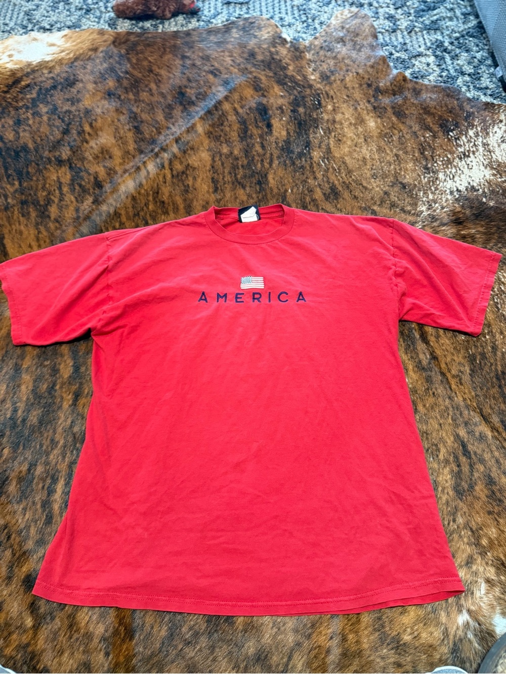 Vintage OVB Old Varsity Brand America T Shirt Red Mens XL Cotton USA Flag